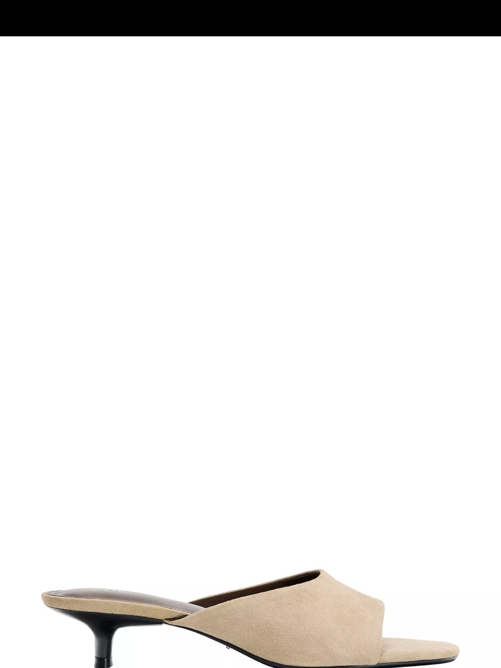 NWT Zara Beige Suede Open-Toe Kitten Heel